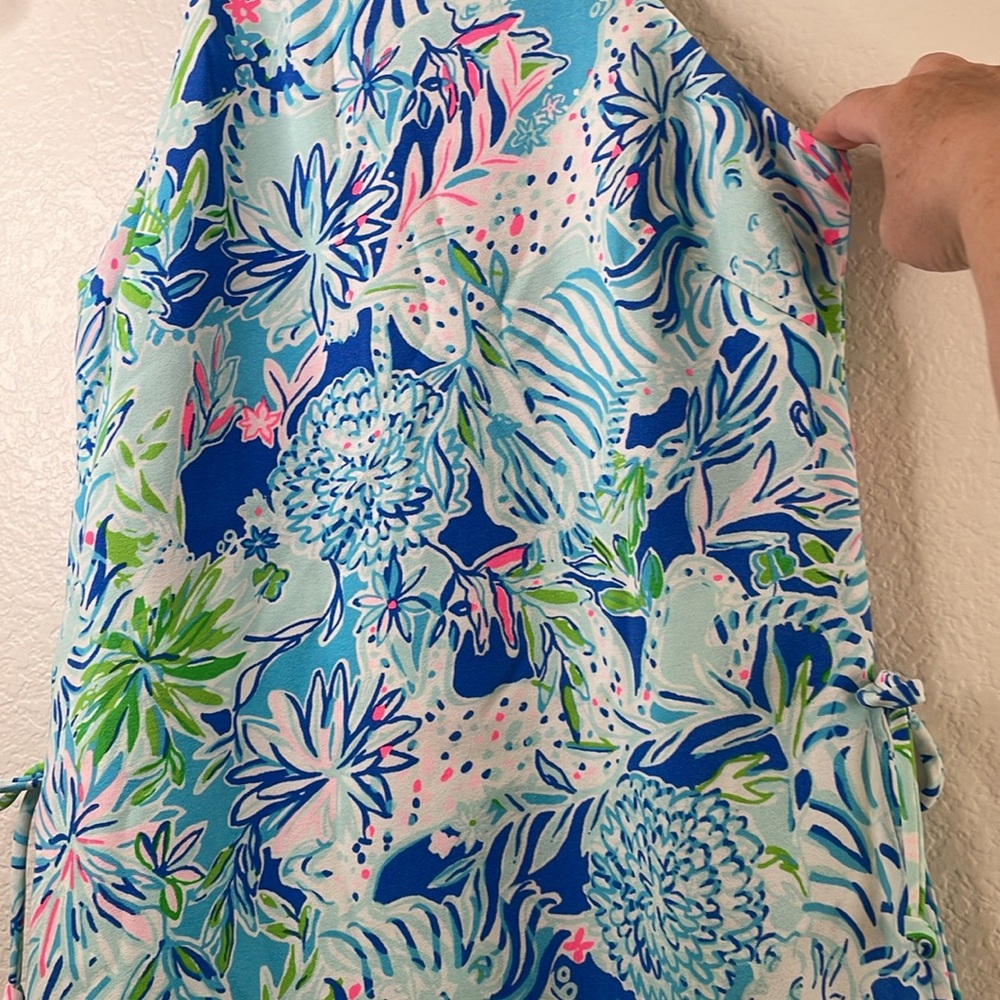 NWT Lilly Pulitzer Blue and Green Floral Romper size 00 - Picture 4 of 11